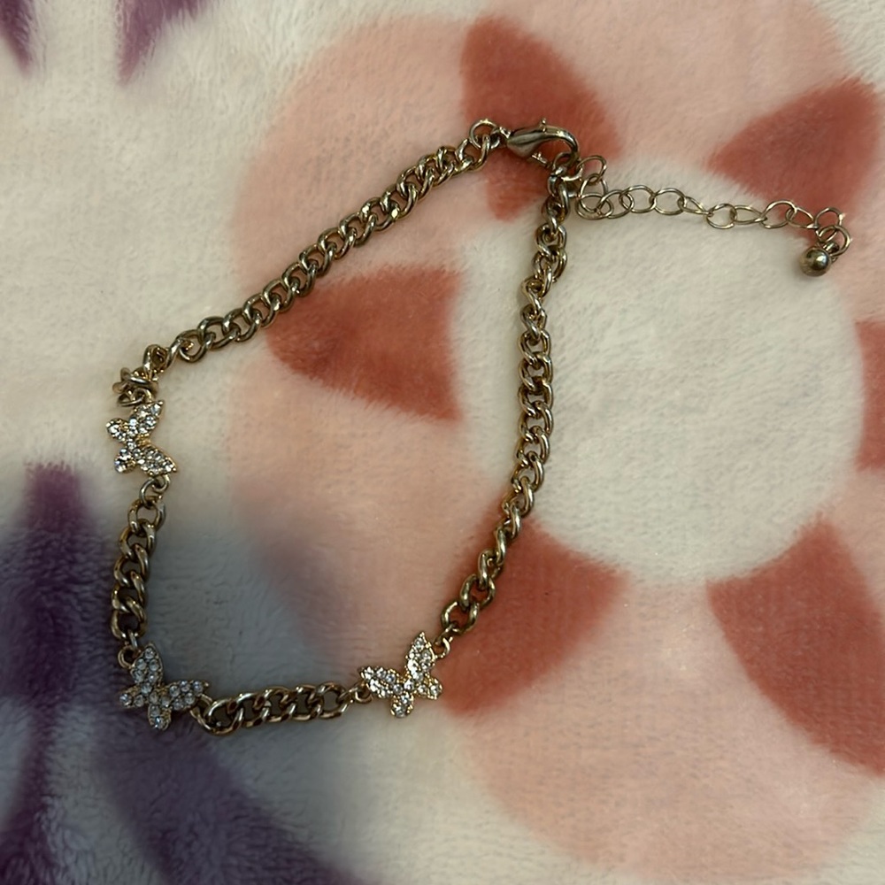 Gold Butterfly Ankle Bracelet
